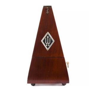 Vintage Wooden Metronome with Inlay Design